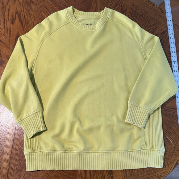 Arie Down To Earth Lemongrass Chartreuse Oversized Crewneck Sweatshirt Medium - Picture 4 of 7